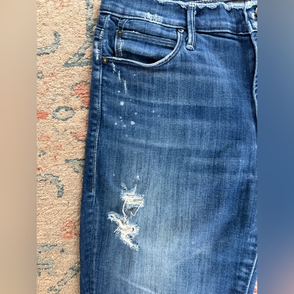 MOTHER The Double Fray Charmer Skinny Jeans Distressed Med Wash Size 27 - Picture 4 of 8